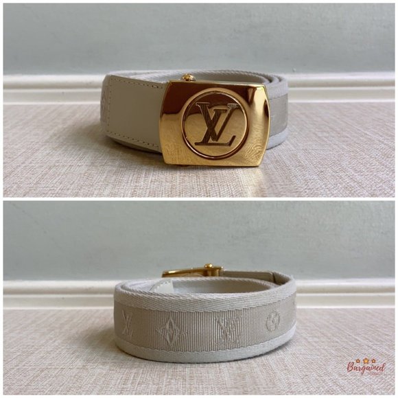 Authentic Louis Vuitton Off White Monogram Canvas Ceinture Fortune Belt 80/32 - Picture 3 of 12